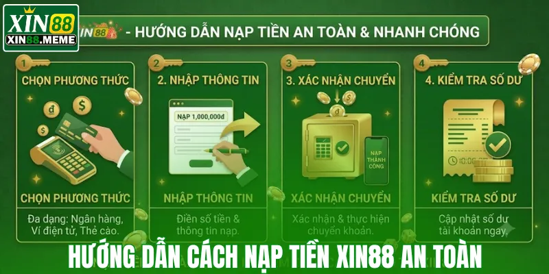 Hướng dẫn cách nạp tiền XIN88 an toàn