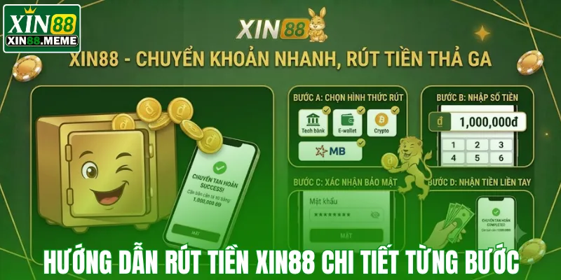 Hướng dẫn rút tiền XIN88 chi tiết từng bước
