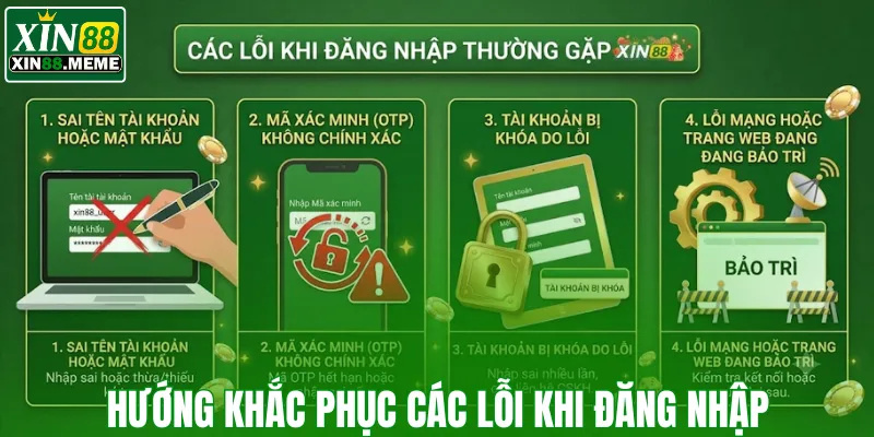 Hướng khắc phục các lỗi khi đăng nhập