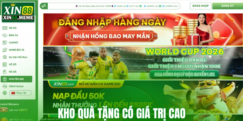 Kho quà tặng có giá trị cao