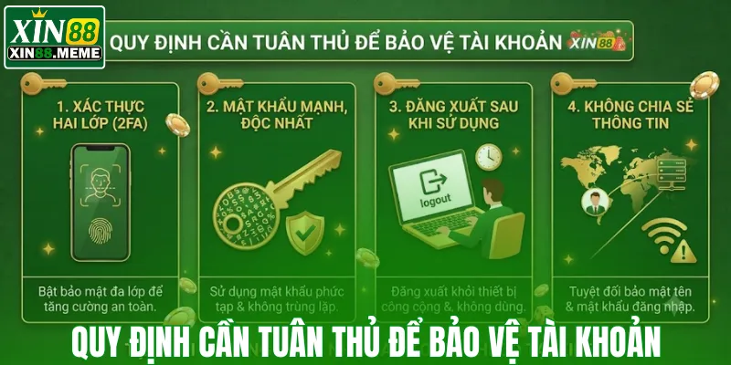 Quy định cần tuân thủ để bảo vệ tài khoản