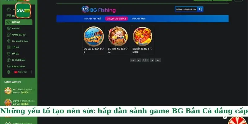 BG Bắn Cá Xin88 - Sảnh Game Đổi Thưởng Trực Tuyến Thú Vị 3 Những yếu tố tạo nên sức hấp dẫn sảnh game BG Bắn Cá đẳng cấp
