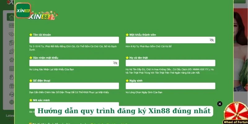 Đăng ký Xin88 2 Hướng dẫn quy trình đăng ký Xin88 đúng nhất