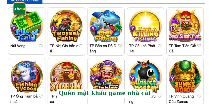 Đăng Nhập Xin88 3 Quên mật khẩu game nhà cái